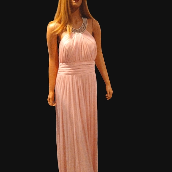 Juno Pink Long Jeweled Top Formal Dress - Picture 2 of 12